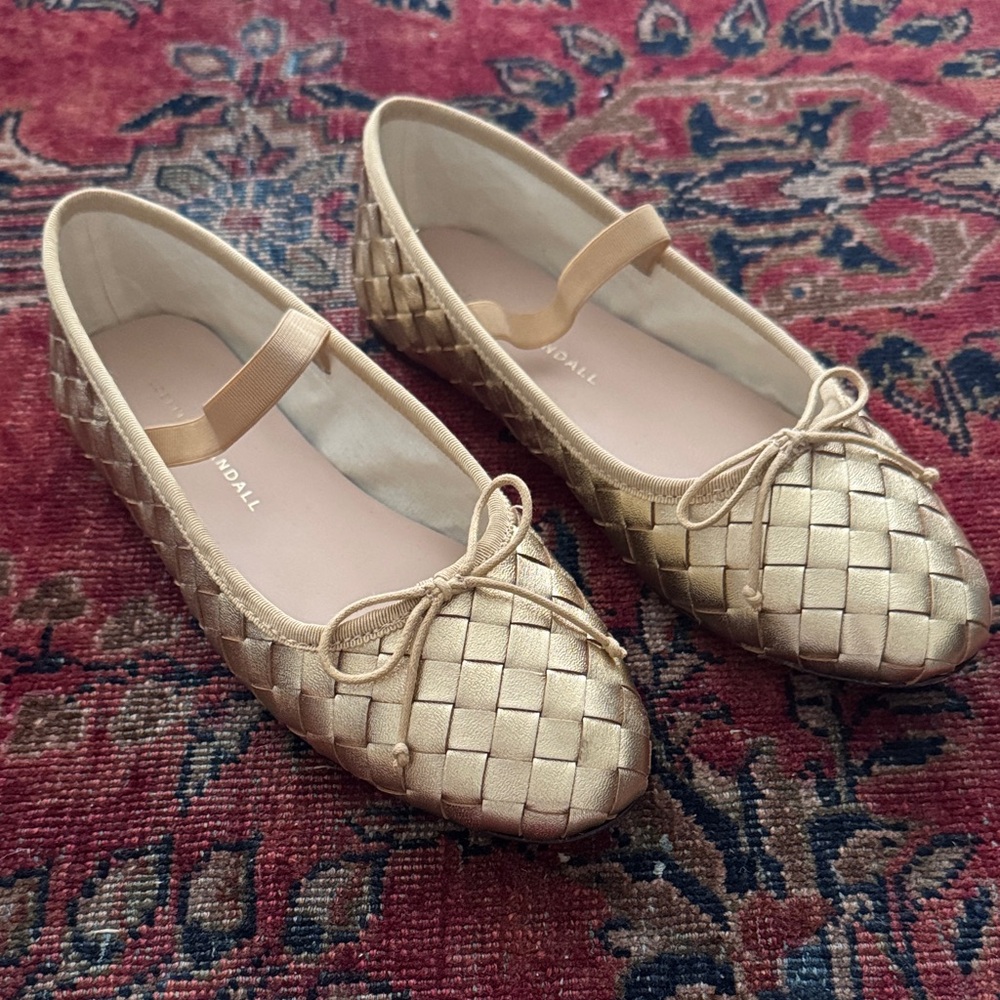 Loeffler Randall Gold Woven Flats